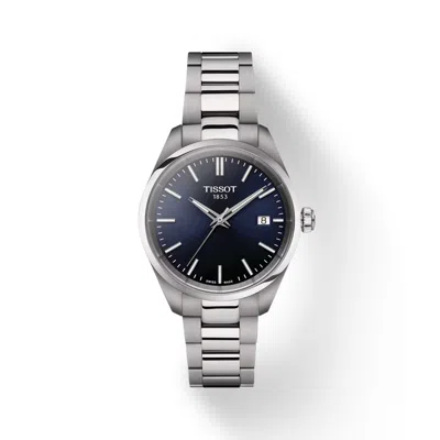 Pre-owned Tissot Pr 100 34mm Blue Dial Stainless Steel Watch T150.210.11.041.00