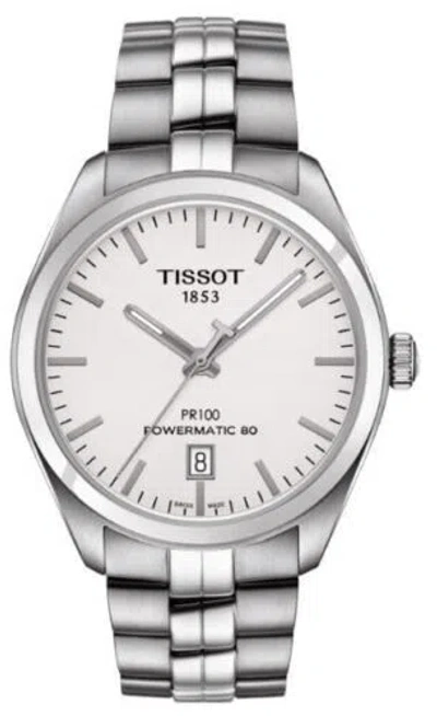 Pre-owned Tissot Pr 100 Auto White Dial Men's Stainless Steel Watch T101.407.11.031.00