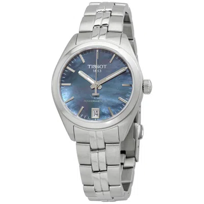 Tissot Pr 100 Automatic Blue Mother Of Pearl Dial Ladies Watch T1012071112100 In Metallic