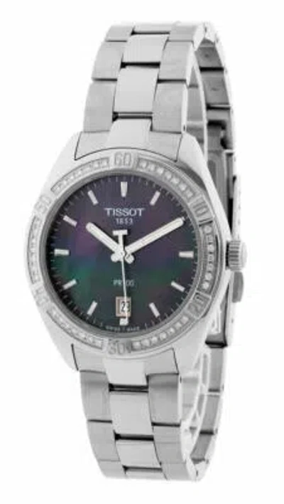 Pre-owned Tissot Pr 100 Black Mop Dial 36mm Women's Watch T101.910.61.121.00