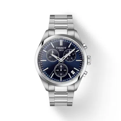 Pre-owned Tissot Pr 100 Chronograph 40mm Blue Dial Watch T150.417.11.041.00