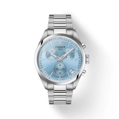 Pre-owned Tissot Pr 100 Chronograph 40mm Blue Dial Watch T150.417.11.351.00