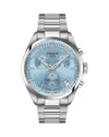 Tissot Men's Swiss Chronograph Pr 100 Stainless Steel Bracelet Watch 40mm In Blue/silver