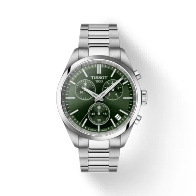 Pre-owned Tissot Pr 100 Chronograph 40mm Green Dial Watch T150.417.11.091.00