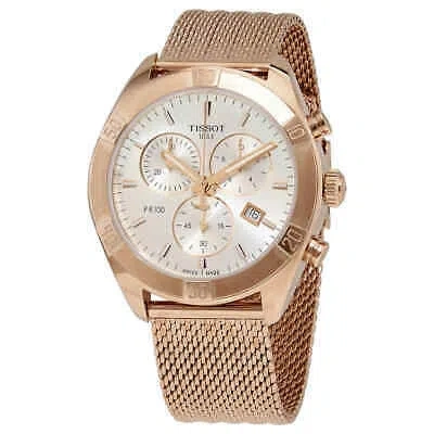Pre-owned Tissot Pr 100 Chronograph Quartz Silver Dial Men's Watch T101.917.33.031.00