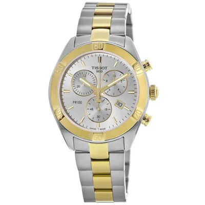 Tissot Pr 100 Chronograph Silver Dial Two-tone Stainless Steel Women's Watch T101.917.22.031.00