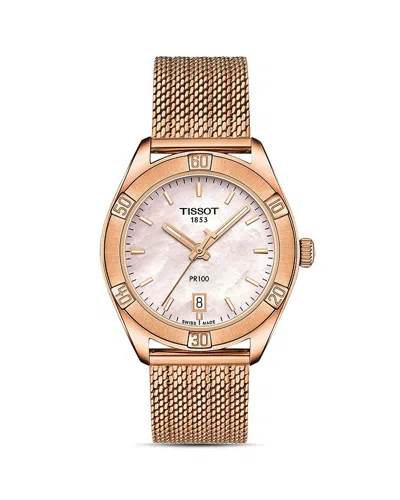 Tissot Pr 100 Classic Watch, 36mm In Rose Gold/white