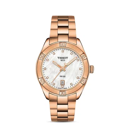 Tissot Pr 100 Classic Watch, 36mm In Rose Gold/white