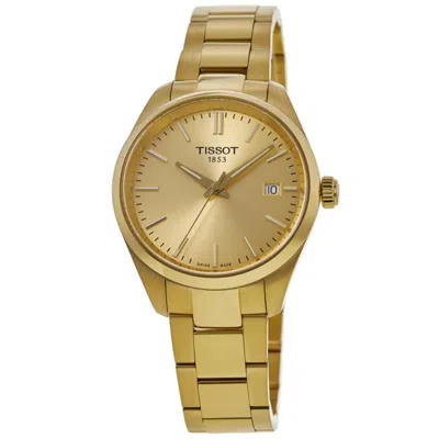 Tissot Pr 100 Quartz 34mm Champagne Dial Steel Women's Watch T150.210.33.021.00 In Brown