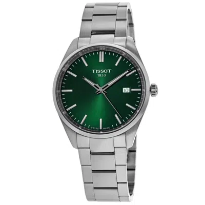 Tissot Pr 100 Quartz 34mm Green Dial Steel Women's Watch T150.210.11.091.00 In Silver