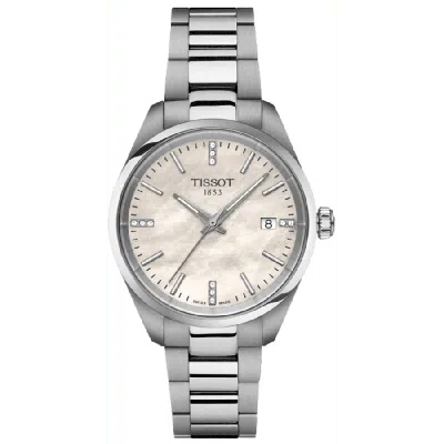 Tissot Pr 100 Quartz 34mm Mother Of Pearl Diamond Dial Steel Women's Watch T150.210.11.116.00 In Multi
