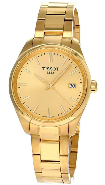 Pre-owned Tissot Pr 100 Quartz 34mm Ss Champagne Dial Women's Watch T150.210.33.021.00