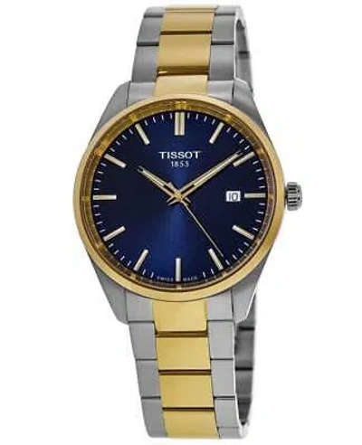 Pre-owned Tissot Pr 100 Quartz Blue Dial Two-tone Men's Watch T150.410.22.041.00
