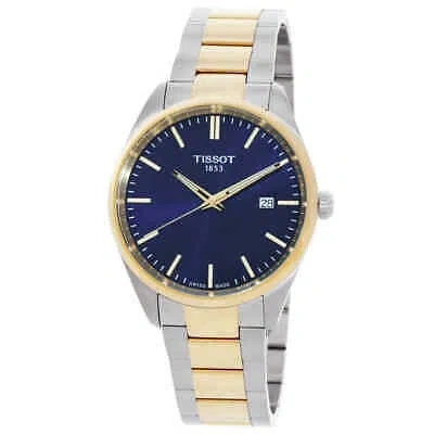 Pre-owned Tissot Pr 100 Quartz Blue Dial Two-tone Men's Watch T1504102204100