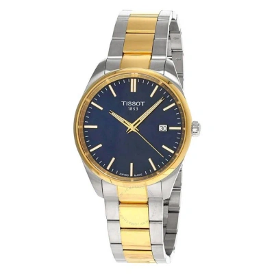 Tissot Pr 100 Quartz Blue Dial Two-tone Men's Watch T1504102204100 In Gold