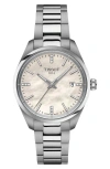 Tissot Pr 100 Quartz Bracelet Watch, 34mm In White Mother Of Pearl