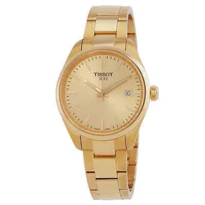 Pre-owned Tissot Pr 100 Quartz Champagne Dial Ladies Watch T1502103302100