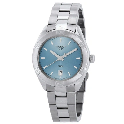 Tissot Pr 100 Quartz Light Blue Dial Ladies Watch T1019101135100