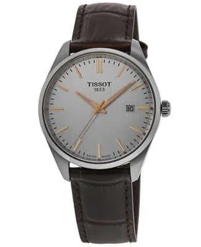 Pre-owned Tissot Pr 100 Quartz Silver Dial Brown Men's Watch T150.410.16.031.00