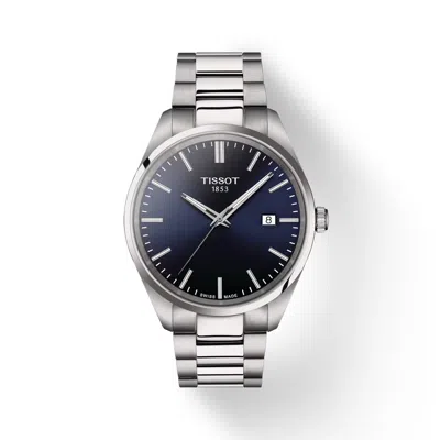 Pre-owned Tissot Pr 100 Stainless Steel Blue Dial Men's Watch T1504101104100