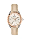 Tissot Unisex Swiss Pr 100 Cream Leather Strap Watch 34mm In Silver/cream