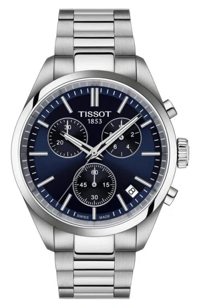 Tissot Pr100 Chronograph Bracelet Watch, 40mm In Blue/silver