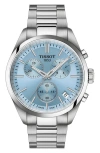 Tissot Pr100 Chronograph Bracelet Watch, 40mm In Ice Blue/silver