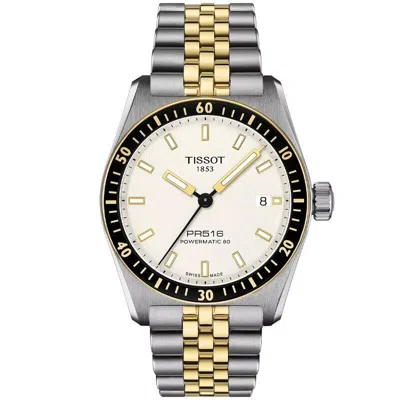Pre-owned Tissot Pr516 Auto 38mm Two-tone Men's Watch T1494072201100