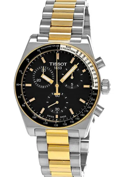Pre-owned Tissot Pr516 Chrono Quartz 40mm Two-tone Ss Men's Watch T149.417.22.051.00