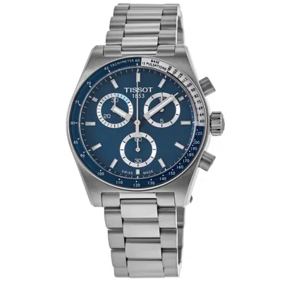 Tissot Pr516 Chronograph Blue Dial Steel Men's Watch T149.417.11.041.00 In Metallic