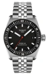 Tissot Men's Swiss Automatic Pr516 Powermatic 80 Stainless Steel Bracelet Watch 38mm In Black
