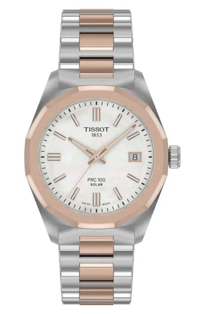 Tissot Prc 100 Solar Quartz Bracelet Watch, 39mm In Metallic