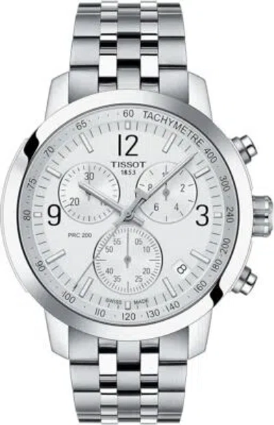 Pre-owned Tissot Prc 200 Chronograph Men's Silver Watch T114.417.11.037.00 Boxed