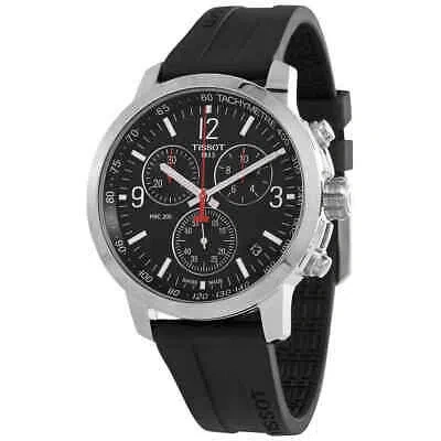 Pre-owned Tissot Prc 200 Chronograph Quartz Black Dial Men's Watch T114.417.17.057.00