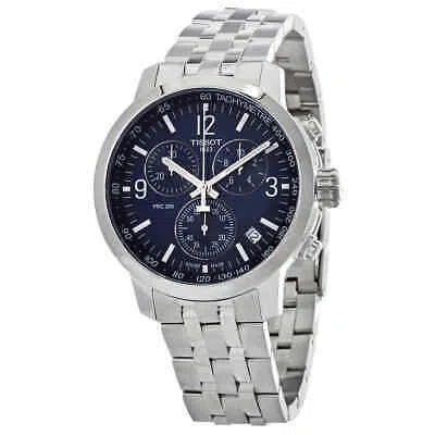 Pre-owned Tissot Prc 200 Chronograph Quartz Blue Dial Men's Watch T114.417.11.047.00