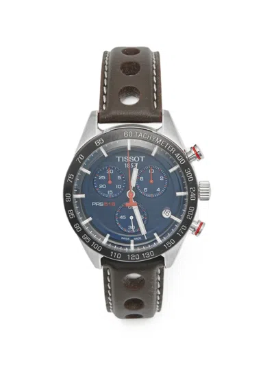 Pre-owned Tissot Prs 516 42mm Chronograph Watch In Blue