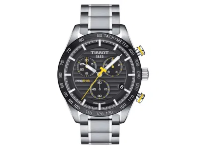 Pre-owned Tissot Prs 516 Black Yellow Swiss Quartz Chrono Mens Watch T100.417.11.051.00