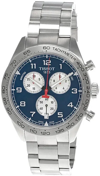 Pre-owned Tissot Prs 516 Chrono 45mm Ss Blu Dial Men's Watch T1316171104200