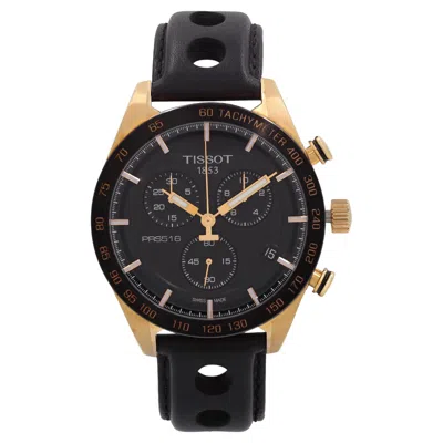 Pre-owned Tissot Prs 516 Chronograph Steel Black Dial Quartz Mens Watch T100.417.36.051.00
