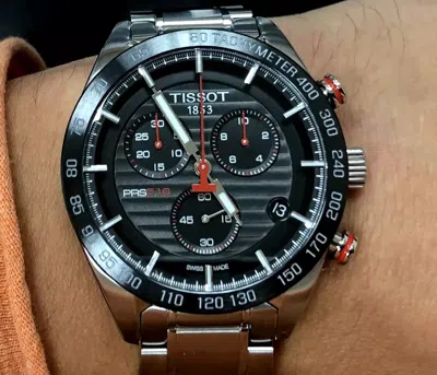 Pre-owned Tissot Prs 516 T-sport T100.417.11.051.01 Chronograph Men's Wristwatch