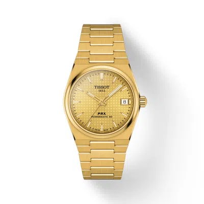 Pre-owned Tissot Prx 35mm Auto Gold Dial Unisex Watch T137.207.33.021.00