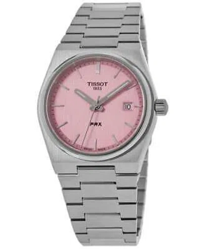 Pre-owned Tissot Prx 35mm Quartz Pink Dial Steel Women's Watch T137.210.11.331.00
