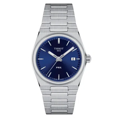 Pre-owned Tissot Prx 35mm Stainless Steel Blue Dial Quartz Watch T137.210.11.041.00