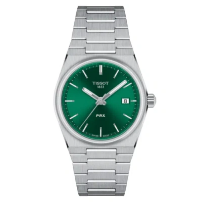 Pre-owned Tissot Prx 35mm Stainless Steel Green Dial Quartz Watch T137.210.11.081.00
