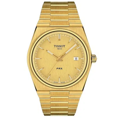 Pre-owned Tissot Prx 39.5mm Champagne Dial Ss Men's Watch T137.410.33.021.00