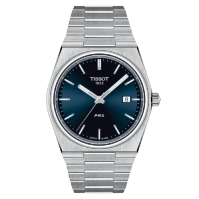 Pre-owned Tissot Prx 40 Mm Stainless Steel Blue Dial Quartz Watch - T137.410.11.041.00