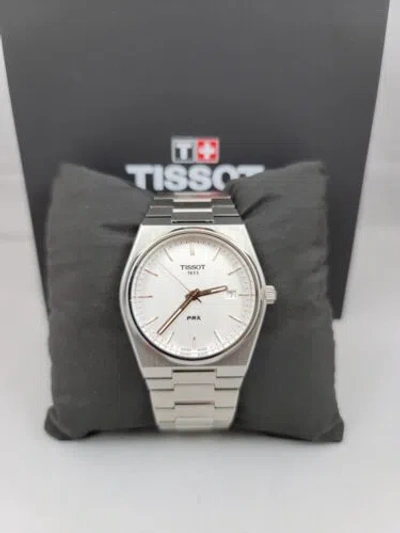 Pre-owned Tissot Prx 40mm Stainless Steel Silver Dial Men's Watch T137.410.11.031.00