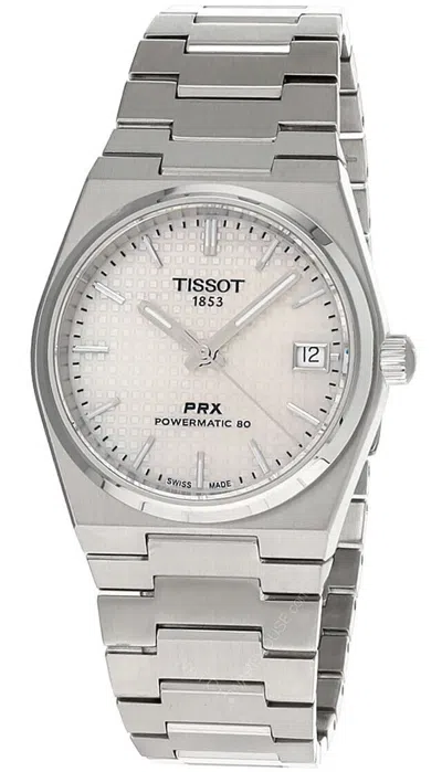 Pre-owned Tissot Prx Auto 35mm White Mop Dial Ss Women's Watch T137.207.11.111.00
