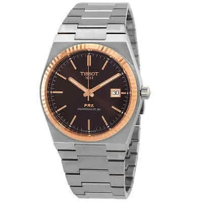 Pre-owned Tissot Prx Automatic Brown Dial Men's Watch T931.407.41.291.00