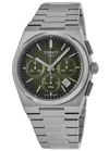 Tissot Prx Automatic Chronograph Green Dial Steel Men's Watch T137.427.11.091.00 In Green
